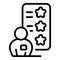 Review report icon outline vector. Online opinion