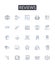 Reviews line icons collection. Feedback, Opinions, Assessments, Evaluations, Critiques, Thoughts, Ratings vector and