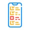 Reviews on phone screen color icon vector illustration