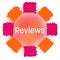 Reviews Pink orange Painted Squares Circular Text