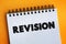 Revision text on notepad, education concept background
