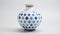 Revived Historic Art: A Vase With White And Blue Decoration