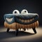 Revived Mushroom Chair: Playful 3d Ottoman With Creepy Cartoon Face