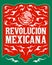 Revolucion Mexicana, mexican revolution spanish text, holiday vector poster