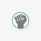 Revolution fist logo design, hand clenched sticker icon