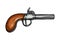 Revolutionary War flintlock pistol Vector illustration - Hand drawn