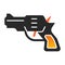 Revolver flat icon. Weapon vector illustration isolated on white. Gun gradient style design, designed for web and app