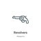 Revolvers outline vector icon. Thin line black revolvers icon, flat vector simple element illustration from editable weapons