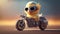 Revving up Fun: Cool Chicken in a souped-up Toy Motorcycle