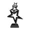 The reward in the form of gold stars on a stand. The award winner of the singing contest.Awards and trophies single icon