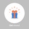 Reward and incentive concept, loyalty program, redeem gift, flat icon