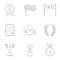 Rewarding icons set, outline style