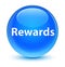 Rewards glassy cyan blue round button