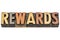 Rewards word in letterpress wood type