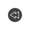 Rewind button icon vector