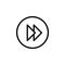 rewind mark in a circle icon. Element of minimalistic icons for mobile concept and web apps. Thin line icon for website design and