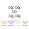 rewind, plus, remove, minus, check sign multi color style icon. Simple thin line, outline vector of web icons for ui and ux,