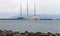 REYKJAVIK, ICELAND - JUNY 19th, 2021: Sailing Yacht A is a sailing yacht, owned by Russian billionaire Andrey Melnichenko. The