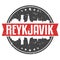 Reykjavik Iceland Round Travel Stamp. Icon Skyline City Design. Seal Tourism Badge Illustration.