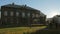 Reykjavik, Iceland - SEP, 2016: old historical building of parliament in downtown with walking people in sunny fall day