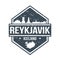 Reykjavik Iceland Travel Stamp Icon Skyline City Design Tourism Badge Rubber.