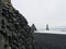 Reynifsjara black sand beach, Iceland. Brown basaltic columns