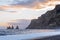 Reynisdrangar Sea Stacks near Vik in Iceland at Sunset