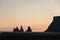 Reynisdrangar in sunset.Reynisfjara is a world-famous black-sand beach found on the South Coast of Iceland