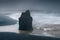 Reynisfjara black beach on the south coast of Iceland from Durholaey cliff