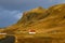 Reyniskirkja church and typical landscape of southern Iceland