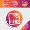 RFID Buttons - Four Colorful Retro Hipster Icons - Vector Illustion - Isolated On Transparent Background