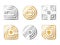 RFID tags. Golden, silver radio chips icons. Metallic identification electromagnetic label templates. Electronic