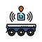 rfid tracking autonomous delivery color icon vector illustration