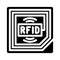 rfid tracking autonomous delivery glyph icon vector illustration