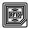 rfid tracking autonomous delivery line icon vector illustration