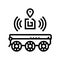 rfid tracking autonomous delivery line icon vector illustration