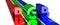 RGB letters - red, green, blue colors