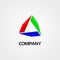 RGB Triangle Logo Concept, Multimedia Company Logo Design Template, Colorful