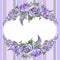 RGBWedding frame with watercolor garlands of peonies of roses and lilacs