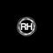 RH circle Unique abstract geometric logo design