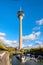 Rheintower in Media harbor on a sunny day in autumn, Dusseldorf, Germany