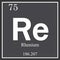 Rhenium chemical element, dark square symbol