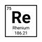 Rhenium chemical symbol periodic education atomic element icon science sign