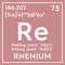 Rhenium. Transition metals. Chemical Element of Mendeleev\\\'s Periodic Table. 3D illustration