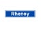 Rhenoy isolated Dutch place name sign. City sign from the Netherlands.