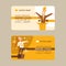 Rhetoric coach set of business cards vector illustration. Public speaking. Speaker, lecturer or leader standing at