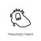 Rheumatic heart icon. Trendy modern flat linear vector Rheumatic