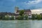 The Rhine with Fridolins minster in Bad Saeckingen