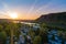 Rhine landscape and Erpeler Ley at sunset Remagen