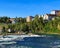 The Rhine river just above the Rhine Falls